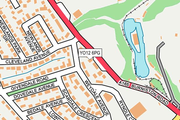 YO12 6PG map - OS OpenMap – Local (Ordnance Survey)