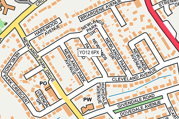 YO12 6PX map - OS OpenMap – Local (Ordnance Survey)