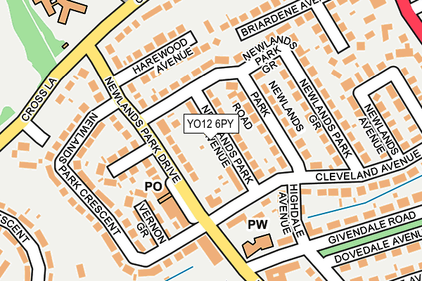 YO12 6PY map - OS OpenMap – Local (Ordnance Survey)