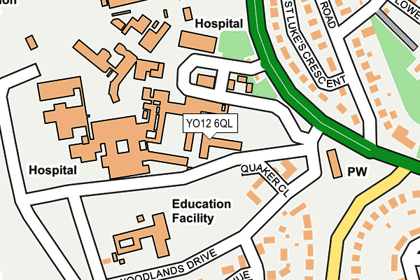 YO12 6QL map - OS OpenMap – Local (Ordnance Survey)