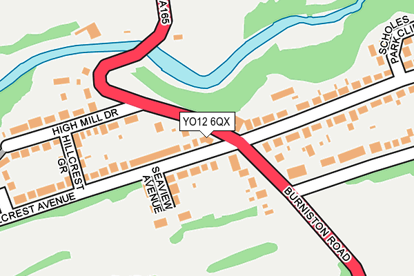 YO12 6QX map - OS OpenMap – Local (Ordnance Survey)
