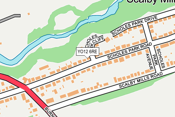 YO12 6RE map - OS OpenMap – Local (Ordnance Survey)