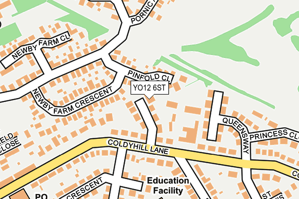 YO12 6ST map - OS OpenMap – Local (Ordnance Survey)