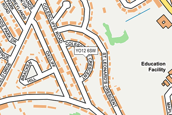 YO12 6SW map - OS OpenMap – Local (Ordnance Survey)