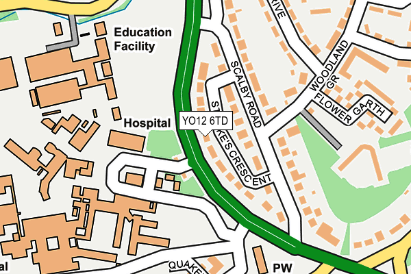 YO12 6TD map - OS OpenMap – Local (Ordnance Survey)