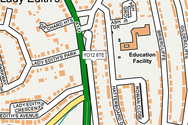 YO12 6TE map - OS OpenMap – Local (Ordnance Survey)