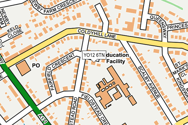 YO12 6TN map - OS OpenMap – Local (Ordnance Survey)