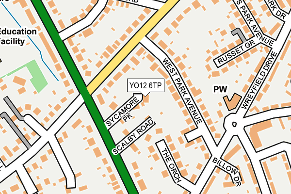 YO12 6TP map - OS OpenMap – Local (Ordnance Survey)