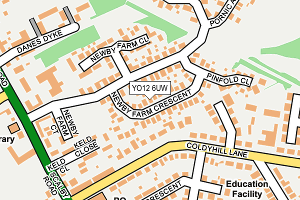 YO12 6UW map - OS OpenMap – Local (Ordnance Survey)