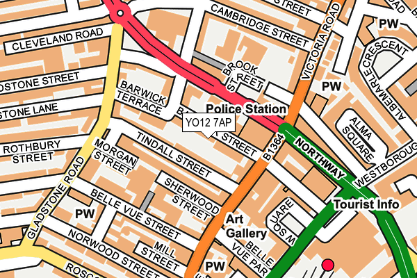 YO12 7AP map - OS OpenMap – Local (Ordnance Survey)