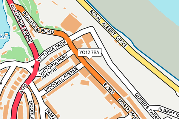 YO12 7BA map - OS OpenMap – Local (Ordnance Survey)