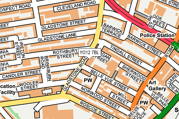 YO12 7BL map - OS OpenMap – Local (Ordnance Survey)