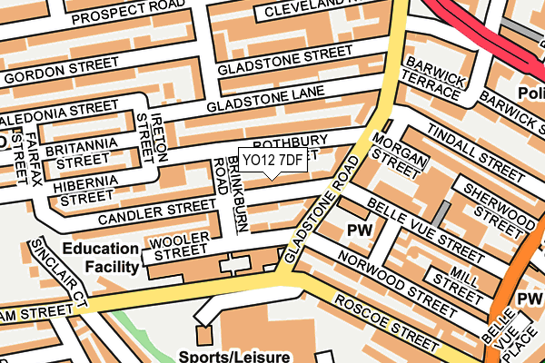 YO12 7DF map - OS OpenMap – Local (Ordnance Survey)