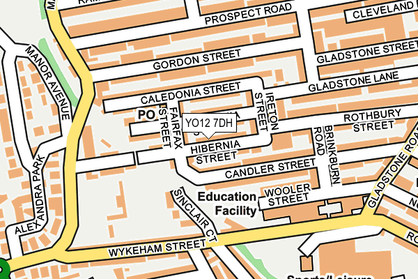 YO12 7DH map - OS OpenMap – Local (Ordnance Survey)