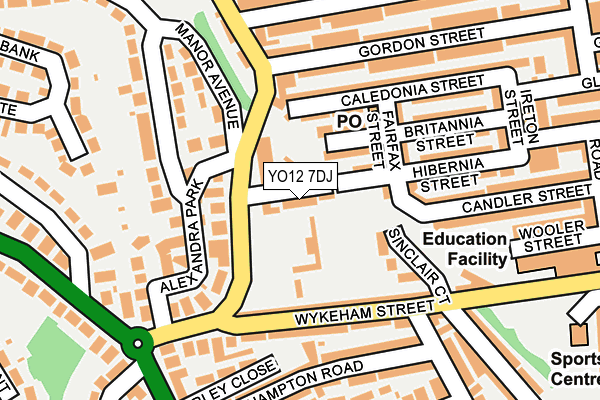 YO12 7DJ map - OS OpenMap – Local (Ordnance Survey)