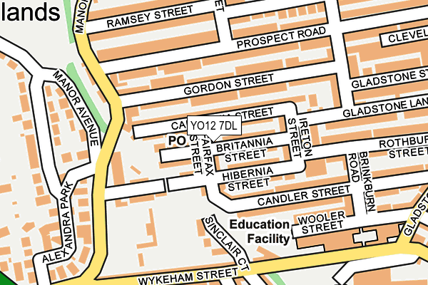 YO12 7DL map - OS OpenMap – Local (Ordnance Survey)