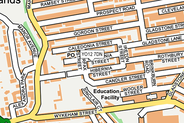 YO12 7DN map - OS OpenMap – Local (Ordnance Survey)
