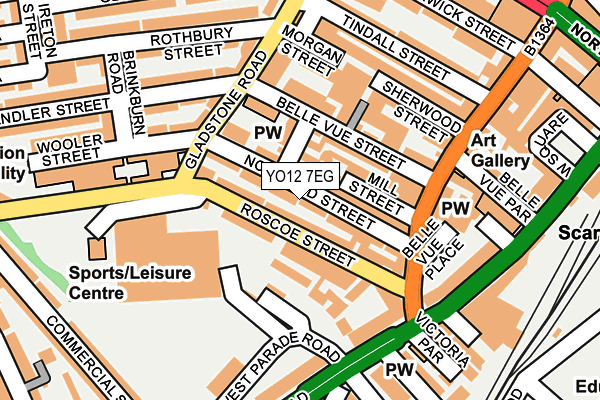 YO12 7EG map - OS OpenMap – Local (Ordnance Survey)