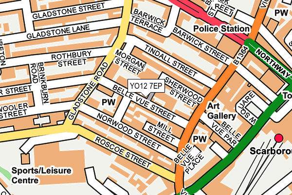 YO12 7EP map - OS OpenMap – Local (Ordnance Survey)