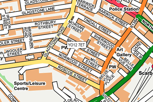 YO12 7ET map - OS OpenMap – Local (Ordnance Survey)