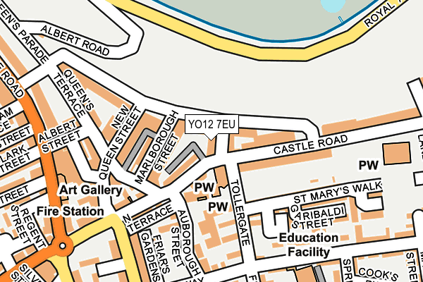 YO12 7EU map - OS OpenMap – Local (Ordnance Survey)