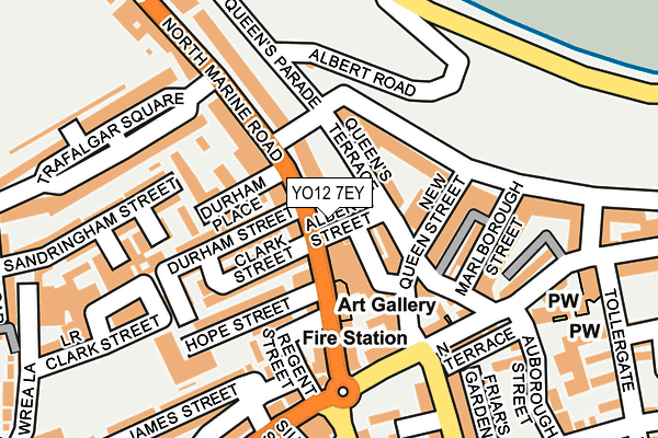 YO12 7EY map - OS OpenMap – Local (Ordnance Survey)