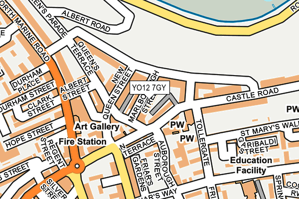 YO12 7GY map - OS OpenMap – Local (Ordnance Survey)