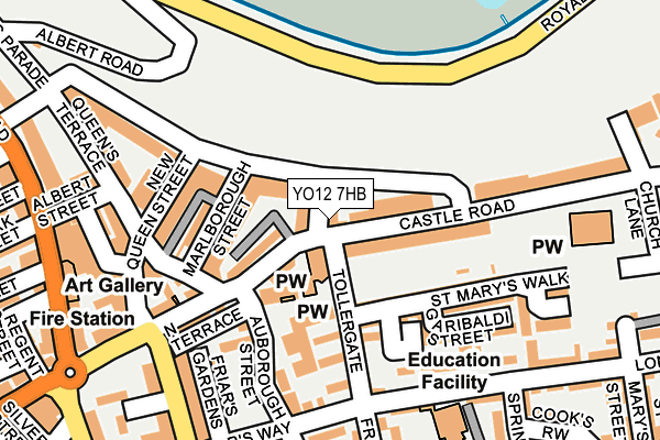 YO12 7HB map - OS OpenMap – Local (Ordnance Survey)