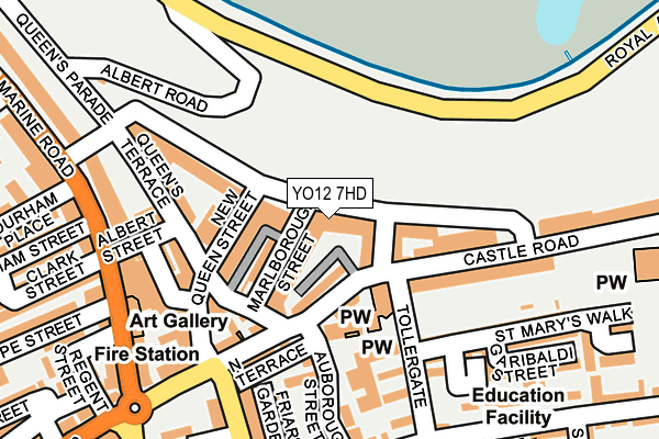 YO12 7HD map - OS OpenMap – Local (Ordnance Survey)