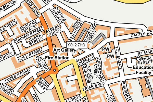 YO12 7HQ map - OS OpenMap – Local (Ordnance Survey)