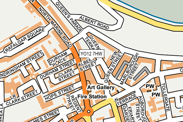 YO12 7HW map - OS OpenMap – Local (Ordnance Survey)