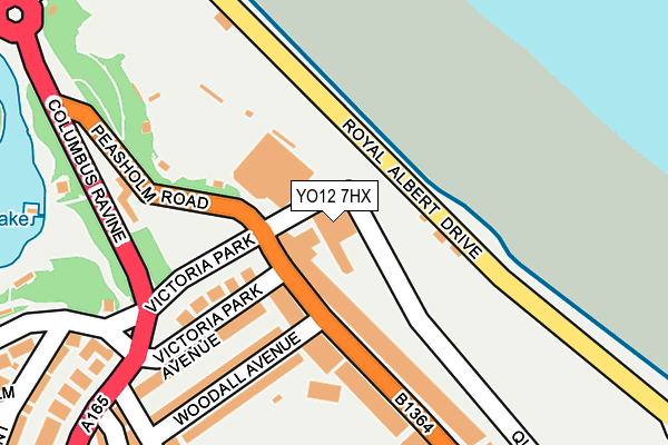 YO12 7HX map - OS OpenMap – Local (Ordnance Survey)