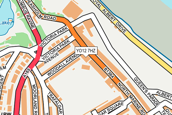 YO12 7HZ map - OS OpenMap – Local (Ordnance Survey)