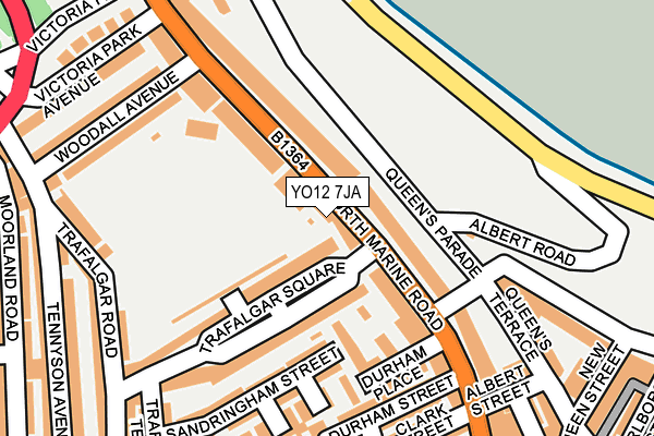 YO12 7JA map - OS OpenMap – Local (Ordnance Survey)