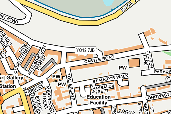 YO12 7JB map - OS OpenMap – Local (Ordnance Survey)