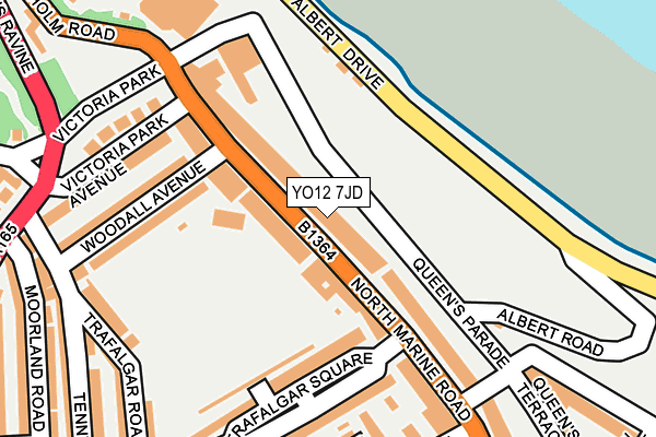 YO12 7JD map - OS OpenMap – Local (Ordnance Survey)