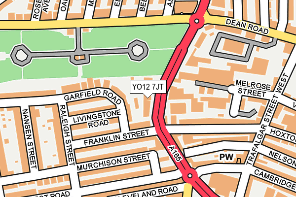 YO12 7JT map - OS OpenMap – Local (Ordnance Survey)