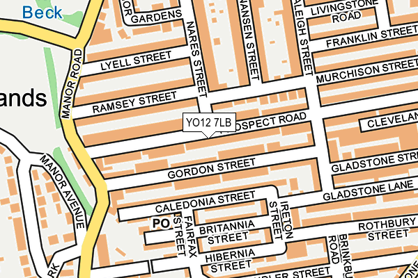 YO12 7LB map - OS OpenMap – Local (Ordnance Survey)