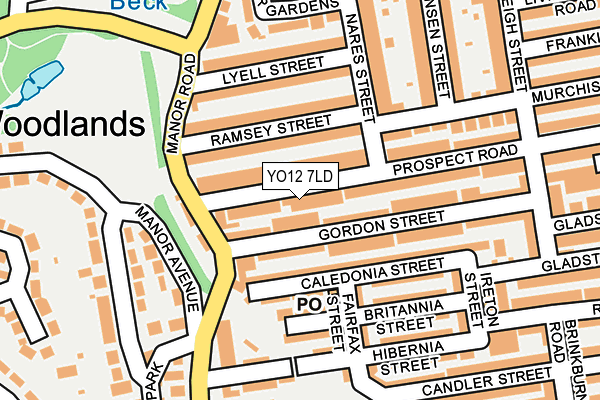 YO12 7LD map - OS OpenMap – Local (Ordnance Survey)