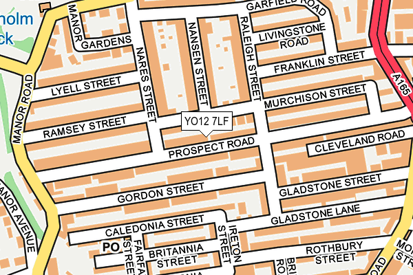 YO12 7LF map - OS OpenMap – Local (Ordnance Survey)