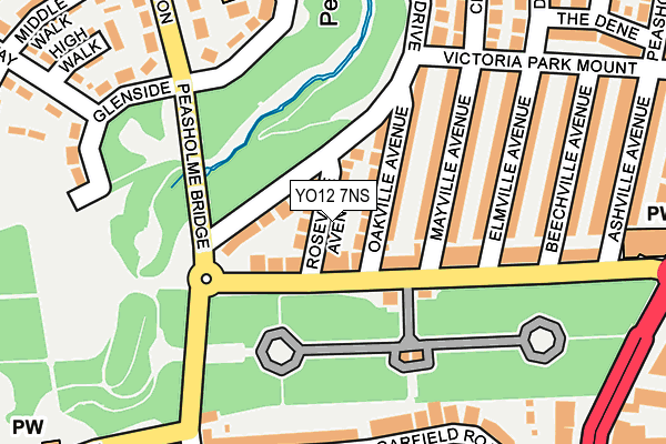 YO12 7NS map - OS OpenMap – Local (Ordnance Survey)