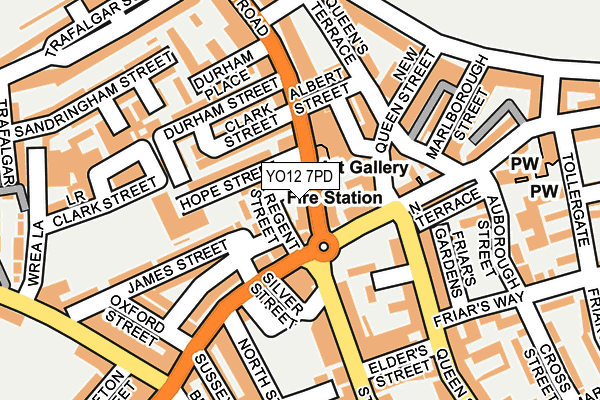 YO12 7PD map - OS OpenMap – Local (Ordnance Survey)