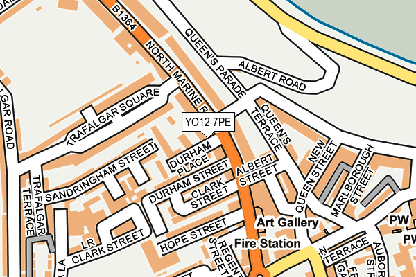 YO12 7PE map - OS OpenMap – Local (Ordnance Survey)