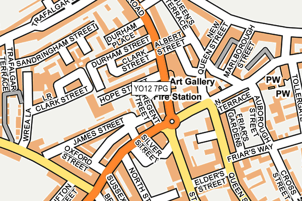 YO12 7PG map - OS OpenMap – Local (Ordnance Survey)