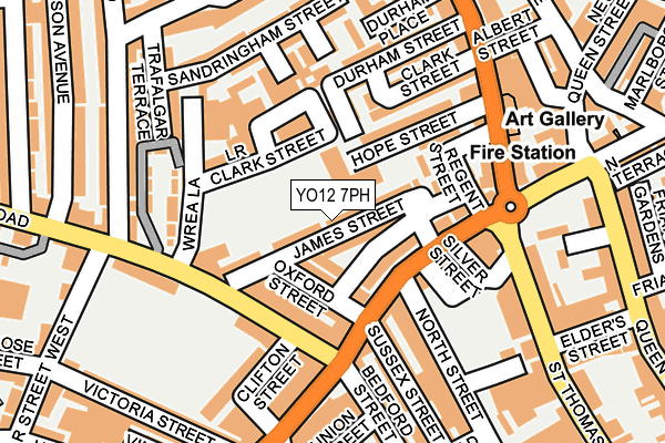 YO12 7PH map - OS OpenMap – Local (Ordnance Survey)