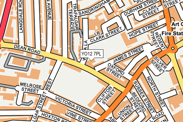 YO12 7PL map - OS OpenMap – Local (Ordnance Survey)