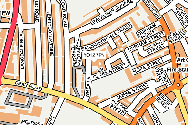 YO12 7PN map - OS OpenMap – Local (Ordnance Survey)