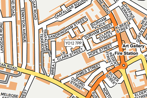 YO12 7PP map - OS OpenMap – Local (Ordnance Survey)