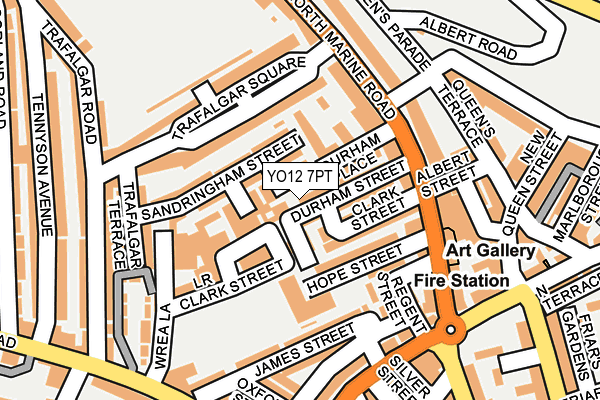 YO12 7PT map - OS OpenMap – Local (Ordnance Survey)