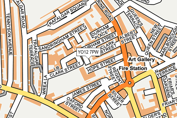 YO12 7PW map - OS OpenMap – Local (Ordnance Survey)